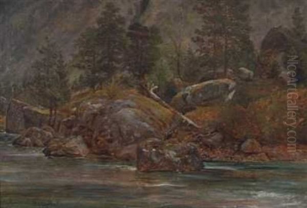 Elvebredd, Romsdal Oil Painting by Thomas Fearnley