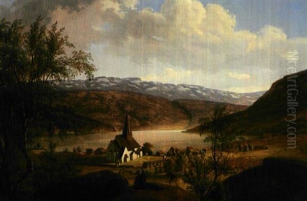 Fra Vossevangen Oil Painting by Thomas Fearnley