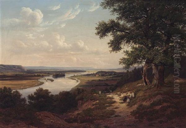 Elbendalen Oil Painting by Thomas Fearnley