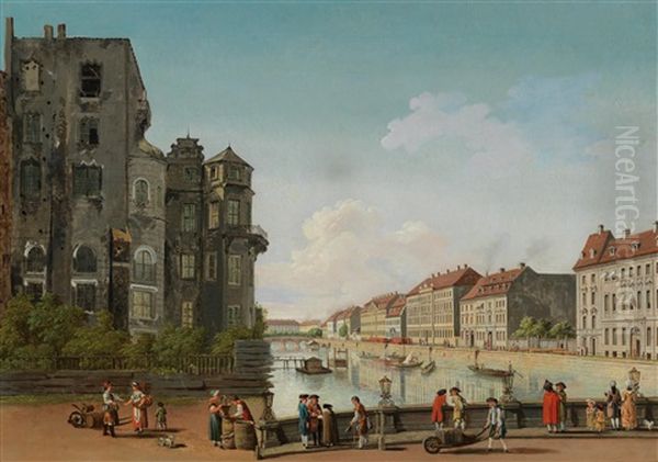 The Berlin City Palace Oil Painting by Carl Traugott Fechhelm