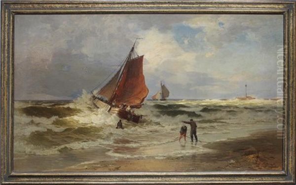 An Der Hollandischen Kuste Oil Painting by Fritz Fechner