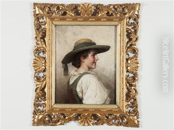 Fechner_hans Jr Girl From Bavaria Oil Painting by Hanns Johannes Fechner