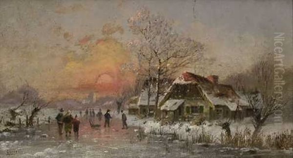 Wintervergnugen Oil Painting by Otto Fedder