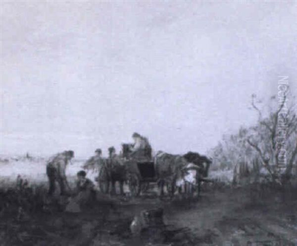 Bauern Bei Der Kartoffelernte Oil Painting by Otto Fedder