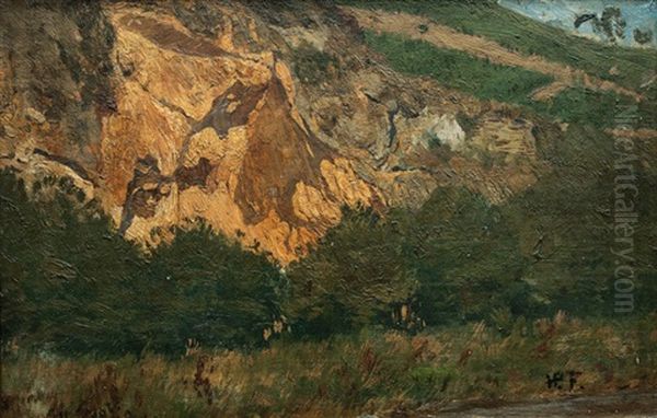 Rocks Near Kreuznach Oil Painting by Hans Peter Feddersen the Younger