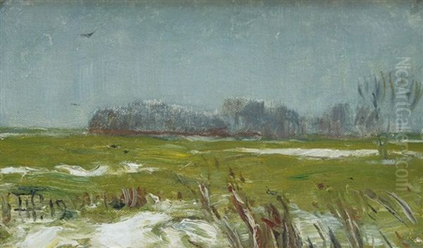 Thawing In March Oil Painting by Hans Peter Feddersen the Younger