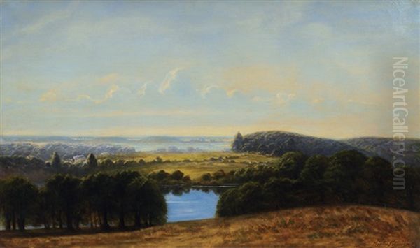 View Over The Holsteinische Schweiz Oil Painting by Martin Peter Georg Feddersen