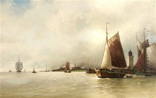 Ausfahrt Aus Dem Hafen by Carl Justus Harmen Fedeler