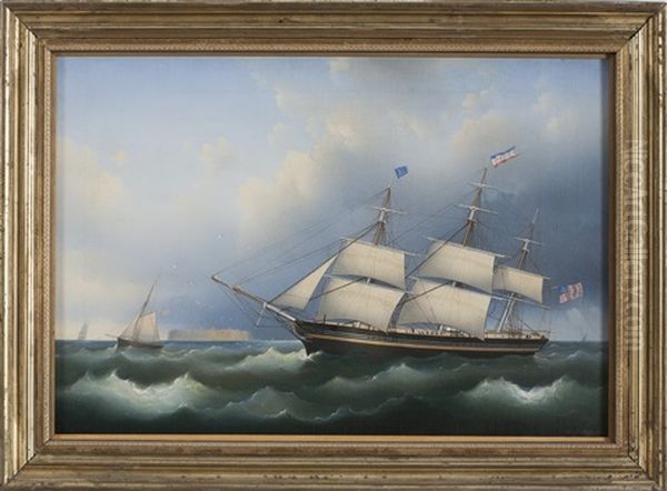 The American Ship Athens Of Portsmouth, New Hampshire Oil Painting by Carl Justus Harmen Fedeler