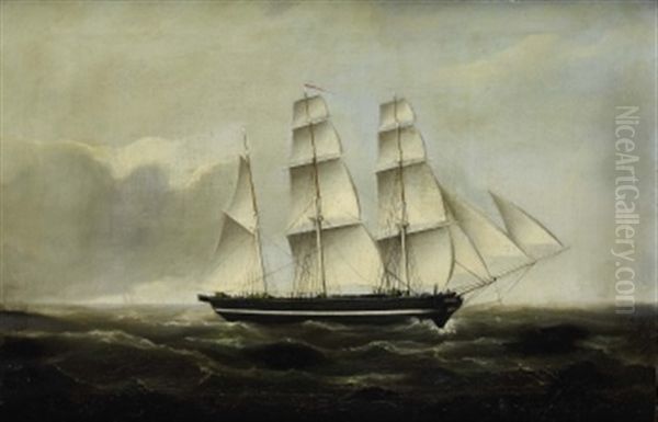 Bremer Bark Verginia (virginia) Auf Hoher See Oil Painting by Carl Justus Harmen Fedeler