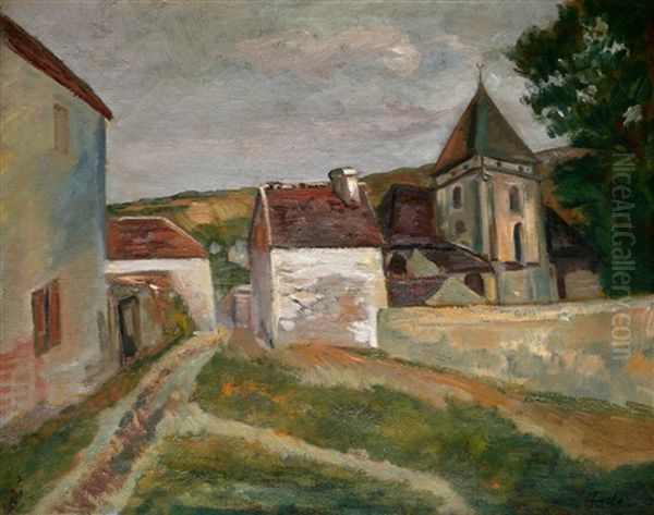 Village In France by Adolphe Aizik Feder