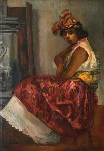 Seated Woman Oil Painting by Adolphe Aizik Feder