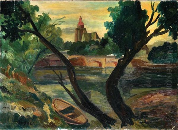 Landscape Oil Painting by Adolphe Aizik Feder