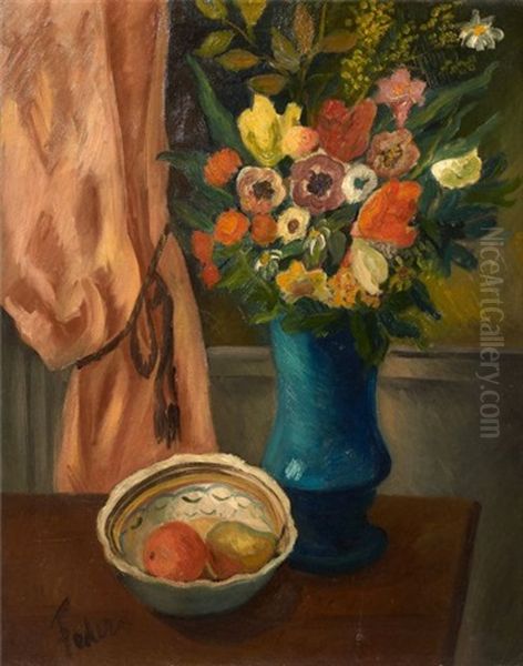 Nature Morte Au Bouquet De Fleurs Oil Painting by Adolphe Aizik Feder