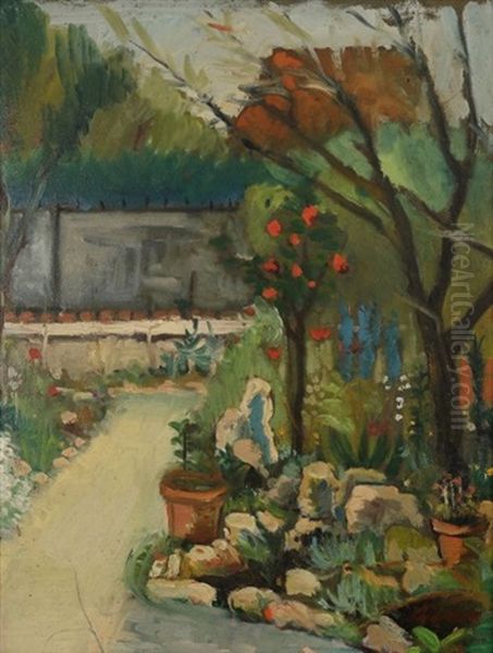 Jardin Oil Painting by Adolphe Aizik Feder