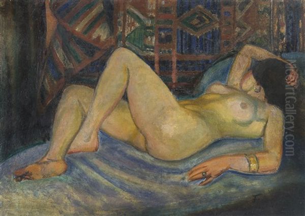 Reclining Nude Oil Painting by Adolphe Aizik Feder