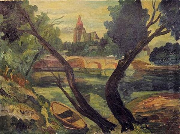 Landscape Oil Painting by Adolphe Aizik Feder