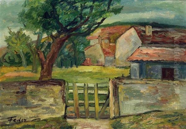 La Ferme Oil Painting by Adolphe Aizik Feder