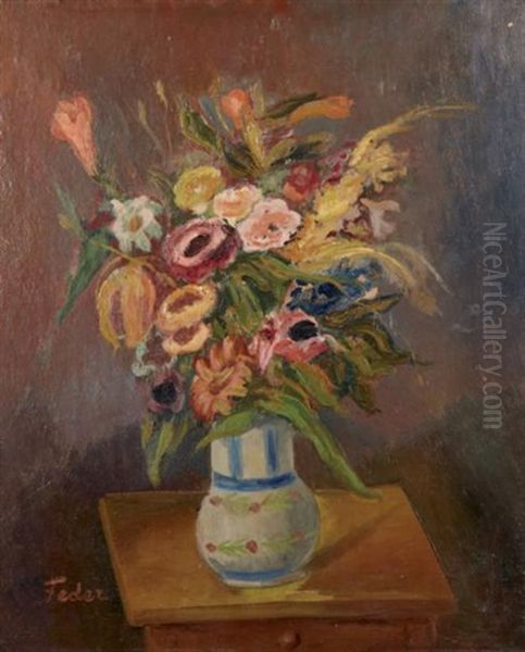 Bouquet De Fleurs Oil Painting by Adolphe Aizik Feder