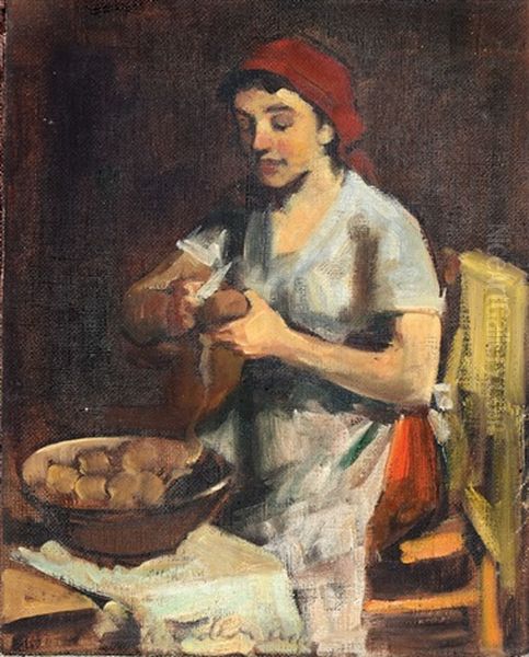 Cook Oil Painting by Adolphe Aizik Feder