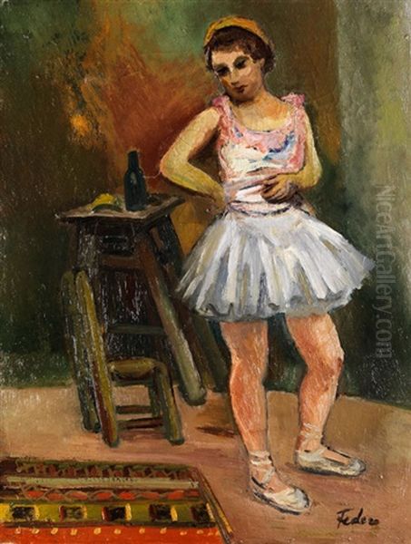 Ballerina Im Atelier Oil Painting by Adolphe Aizik Feder