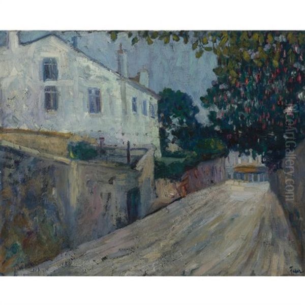 Street Scene Oil Painting by Adolphe Aizik Feder