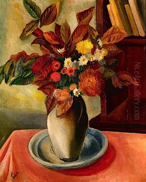 Vase De Fleurs Oil Painting by Adolphe Aizik Feder