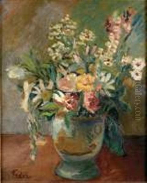 Petit Vase De Fleurs Oil Painting by Adolphe Aizik Feder