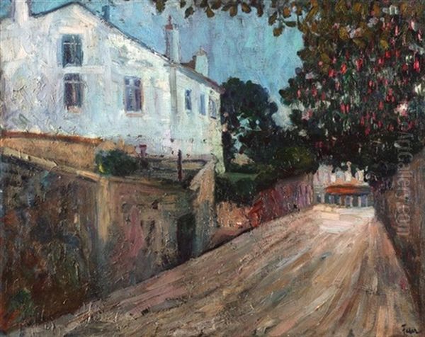 Street Scene Oil Painting by Adolphe Aizik Feder