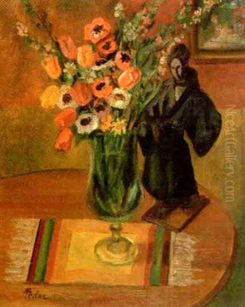 Bouquet Oil Painting by Adolphe Aizik Feder