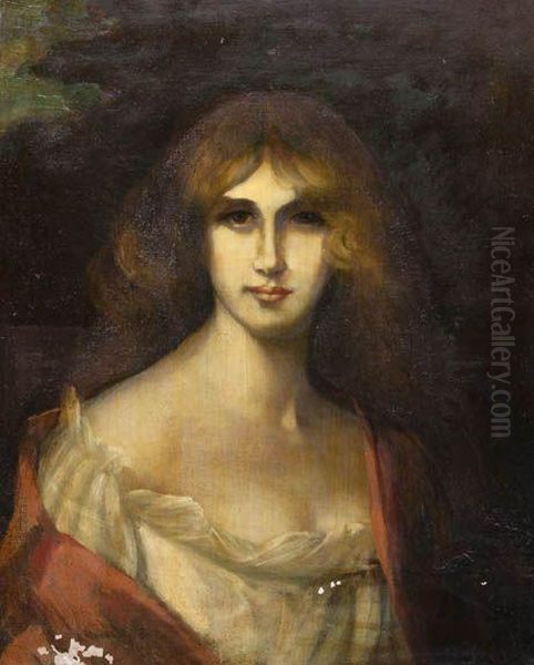 Portrait Of A Lady Oil Painting by Angelo Asti