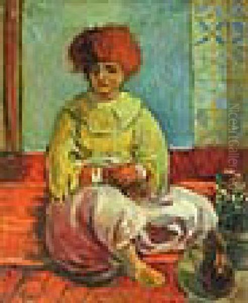 L'orientale Oil Painting by Adolphe Aizik Feder