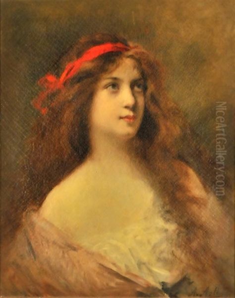 Portrait Of A Lady Oil Painting by Angelo Asti