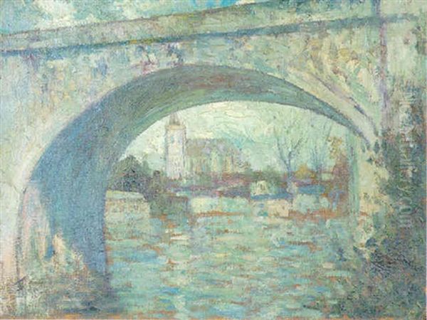 The Bridge Oil Painting by Adolphe Aizik Feder