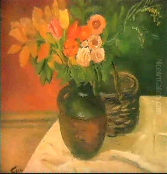 Bouquet Et Corbeille Oil Painting by Adolphe Aizik Feder