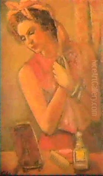 Femme A Sa Toilette Oil Painting by Adolphe Aizik Feder