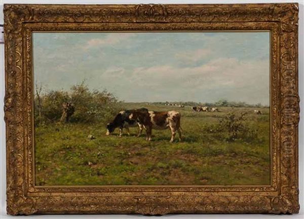 Cows In Pasture Oil Painting by Mariya Alekseeva Fedorova