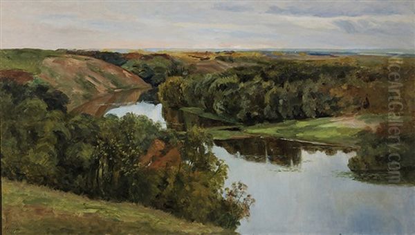 River Oil Painting by Mariya Alekseeva Fedorova