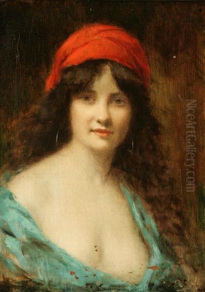 Portrait Of A Gypsy Oil Painting by Angelo Asti