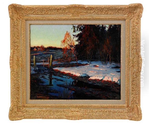 Winter Landscape Oil Painting by Vladimir Nikolaevich Fedorovich