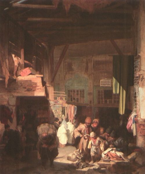 Vue D'un Souk En Turquie Oil Painting by Pavel Andreevich Fedotov