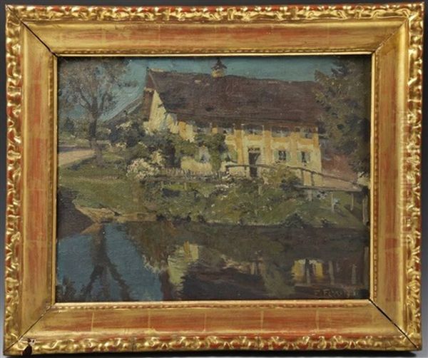 Am Dorfbach Oil Painting by Friedrich Fehr