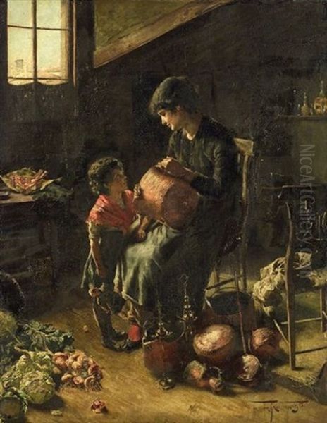 The Copper Pot Oil Painting by Friedrich Fehr