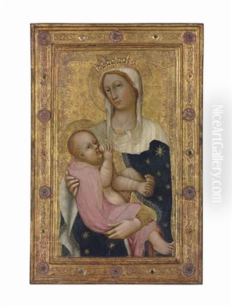 The Madonna Nursing The Christ Child Oil Painting by Paolo Di Giovanni Fei