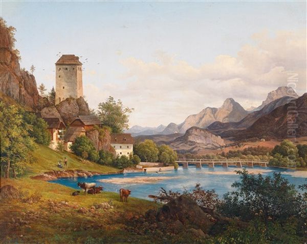 Blick Auf Federaun Oil Painting by Joseph Feid