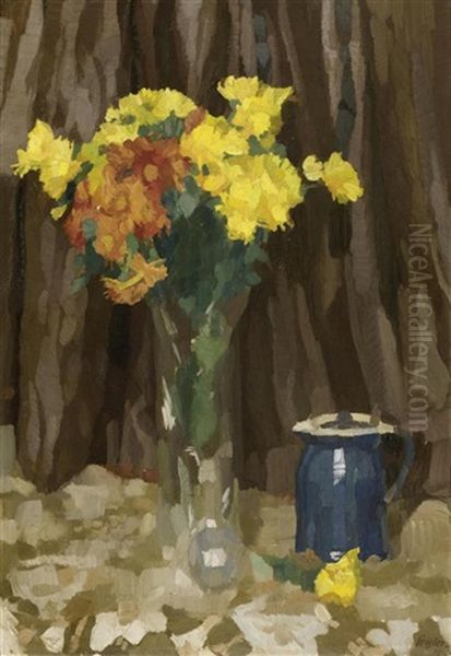 Blumenstilleben Oil Painting by Fritz Feigler