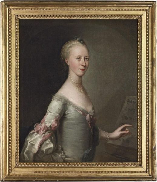 Portrait Of A Lady, Said To Be Mrs. Penning Oil Painting by John Astley