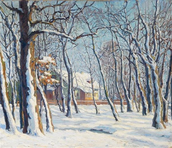 Winterlandschaft Oil Painting by Carl Friedrich Felber