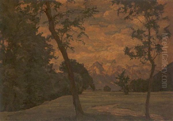 Sommer In Oberbayern Oil Painting by Carl Friedrich Felber