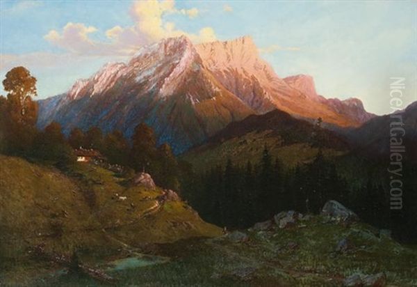 Alpenansicht Oil Painting by Ferdinand Feldhuetter